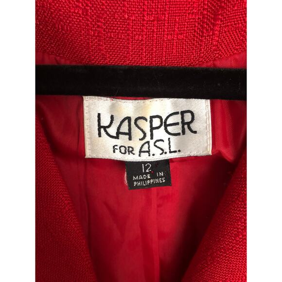 Kasper ASL Women's Size 12 Double Breasted Midi Dress Red - Picture 2 of 9